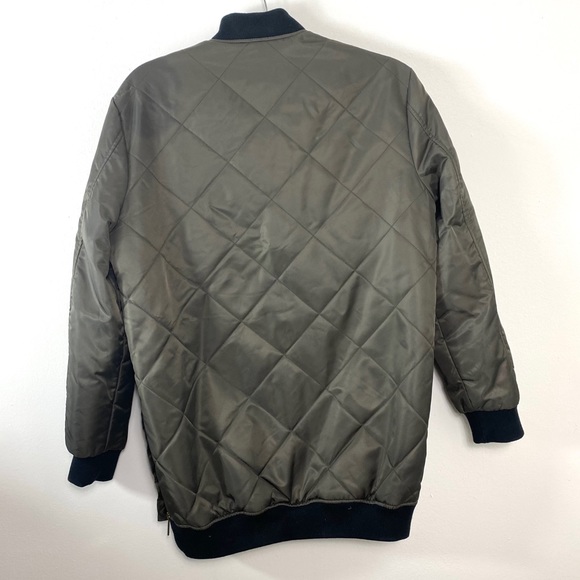 ZARA Khaki Oversized Bomber Jacket - Picture 8 of 13